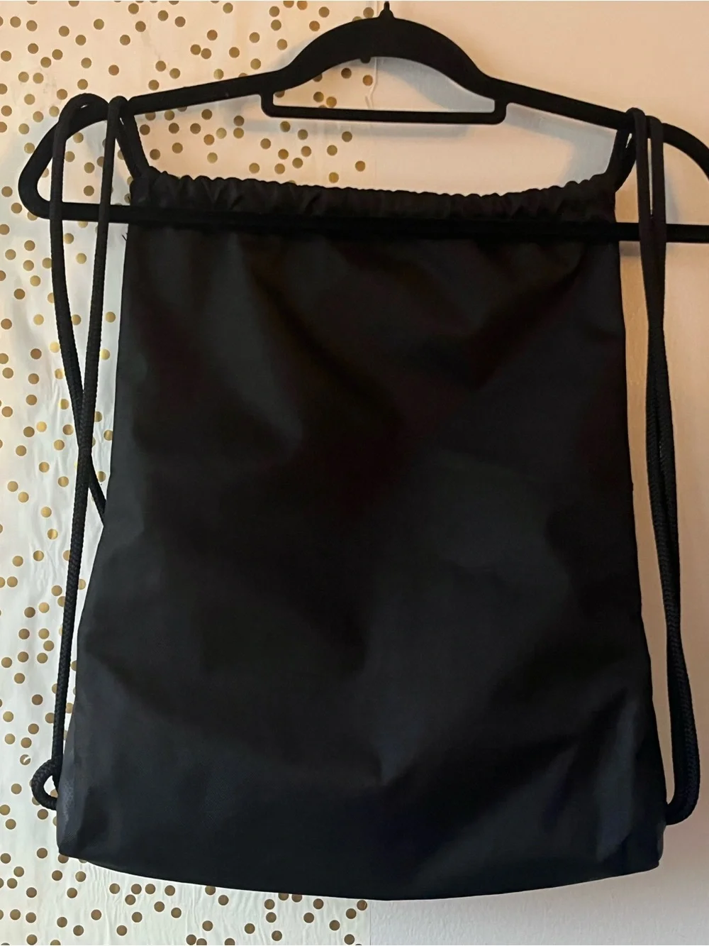 Adidas Black Drawstring Gym Drawstring Sack with Classic White Stripes
